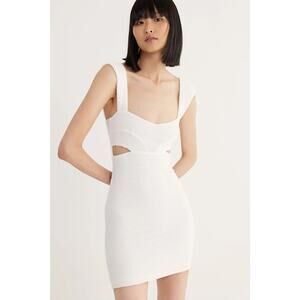 Rumer The Label Rae Mini Dress Size Small White Cutout Ribbed Stretchy